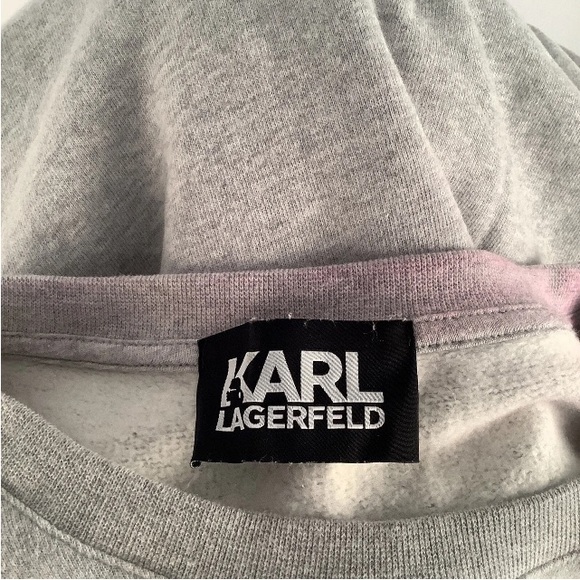 Karl Lagerfeld Sweatshirt Grey & Silver Logo Size L Unisex - Picture 8 of 9